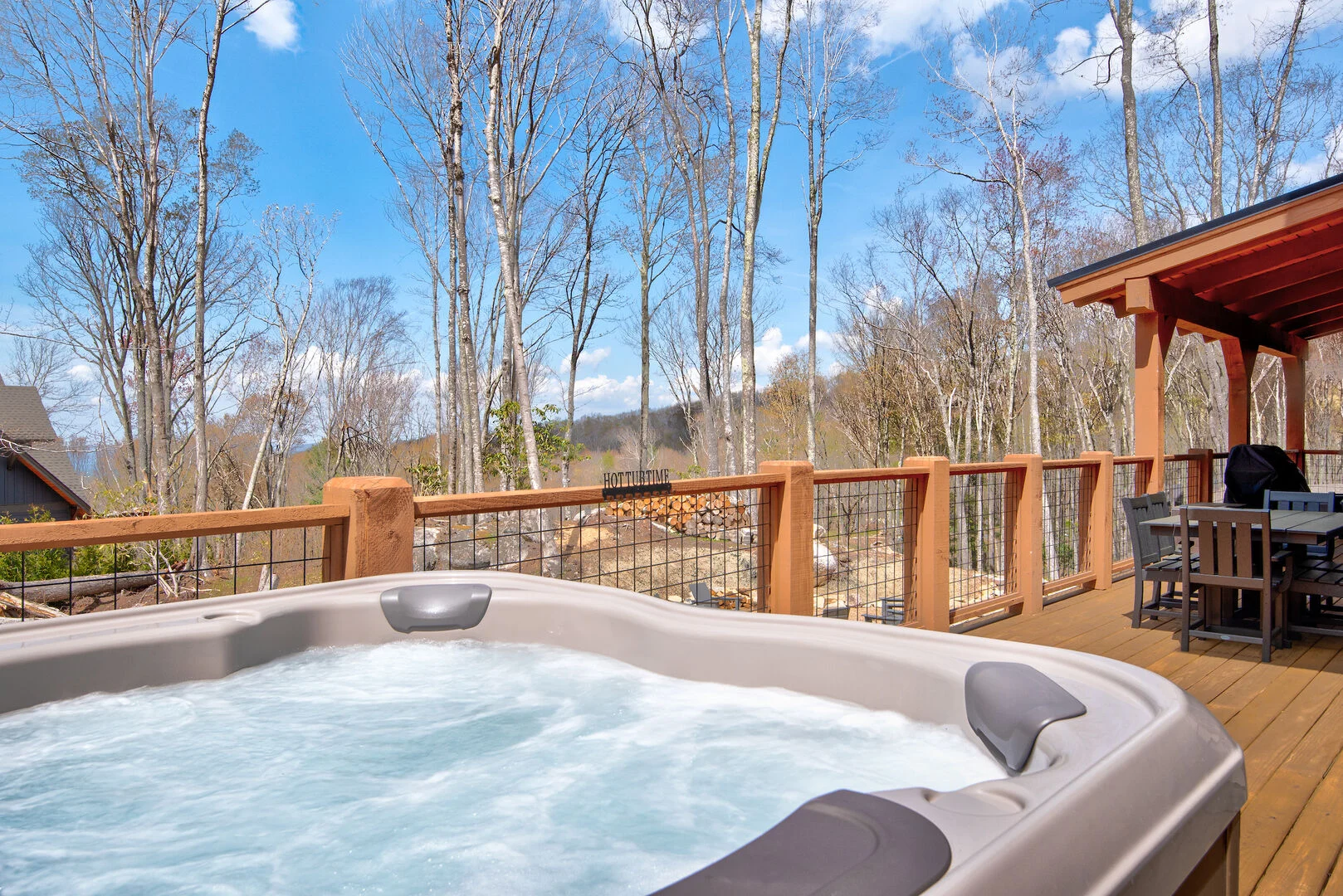 Private hot tub on the deck